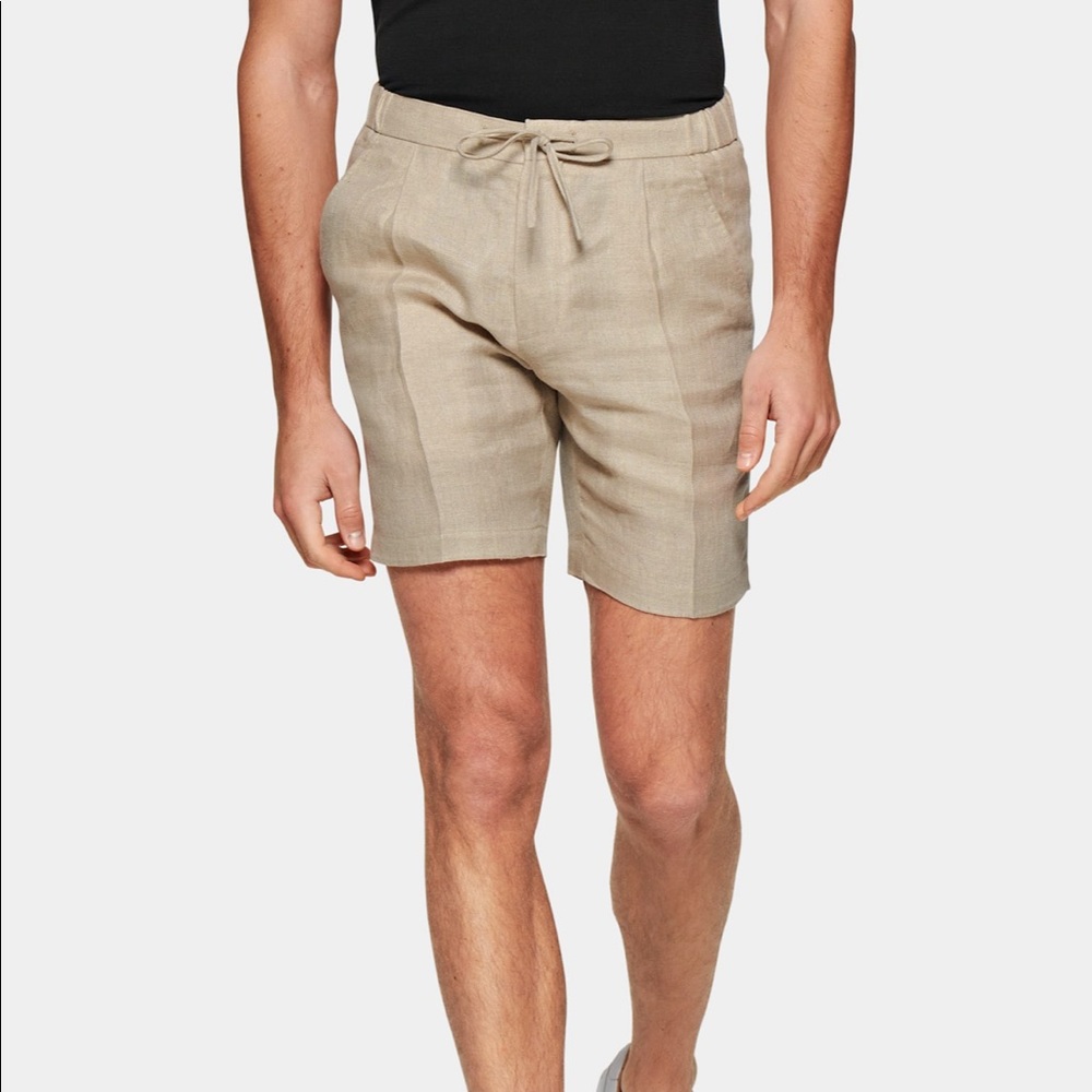 Light brown drawstring Ames shorts Suitsupply